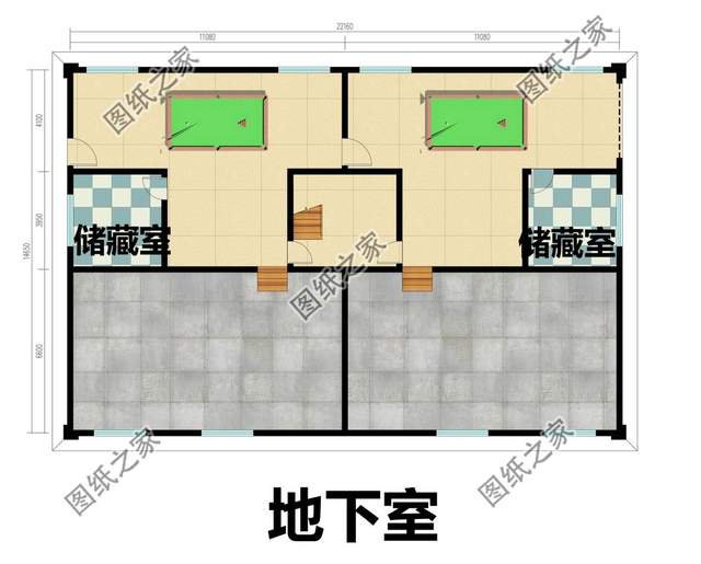 一層雙拼別墅設計圖，豐富的室內空間配置，滿足您的生活起居
