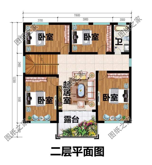 二層農(nóng)村別墅設(shè)計(jì)，帶閣樓帶車(chē)庫(kù)，性?xún)r(jià)比超高