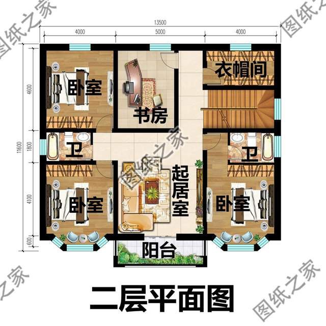 農村二層別墅帶閣樓設計，家居溫馨舒適，很受一些年輕人的喜愛