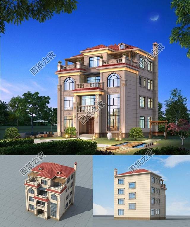 四層別墅設計圖，精雕細琢的高層設計展現霸氣側漏的氣勢