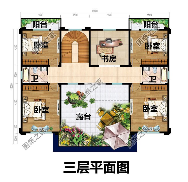 農村自建三層別墅設計圖