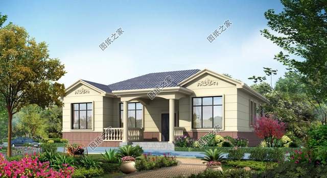 農(nóng)村一層舒適自建房屋，具有鄉(xiāng)村風(fēng)情的精致別墅，遠(yuǎn)離了都市塵囂