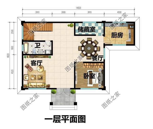 二層平屋頂別墅設計，屋頂花園非常寬敞，在這里休息肯定十分舒適