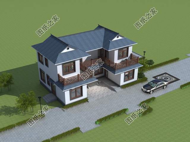 農(nóng)村二層三合院別墅設(shè)計(jì)，充滿家的感覺，居住更為舒適