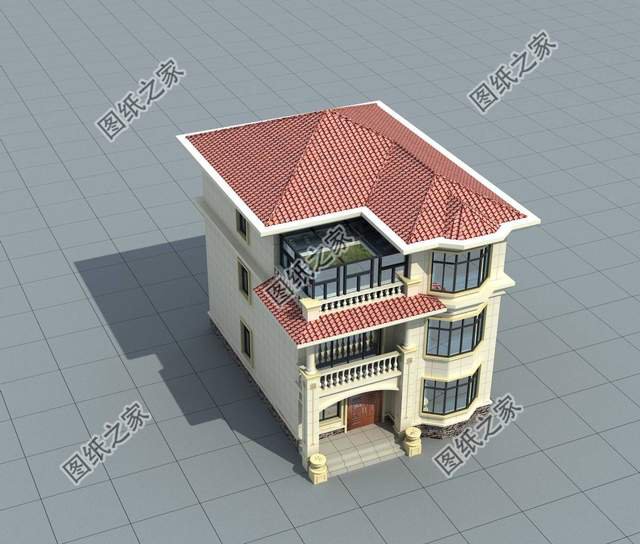 現代簡約三層自建房設計，帶陽光房配置，別有一番天地