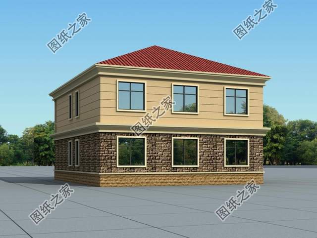 進深15米二層農村自建房，不規則的外觀設計，看著充滿層次感