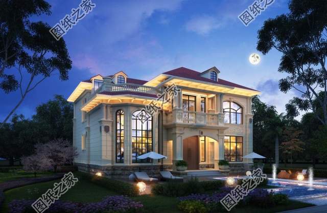 二層華麗農村自建房設計，帶著歐式的典雅，猶如藝術氣息的油畫