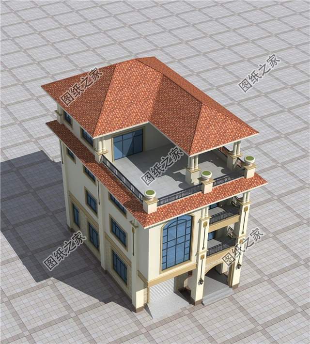 農村四層別墅帶商鋪設計，實用又豪華的商鋪，絕對是村里第一棟