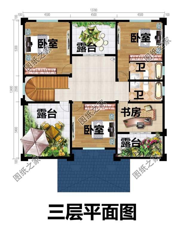 50w農(nóng)村三層別墅設(shè)計(jì)圖，在這里靜下心來(lái)，身體也會(huì)得到放松