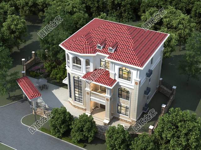 三層歐式住宅設計圖，高層設計凸顯歐式氣勢，浪漫氣質飆升