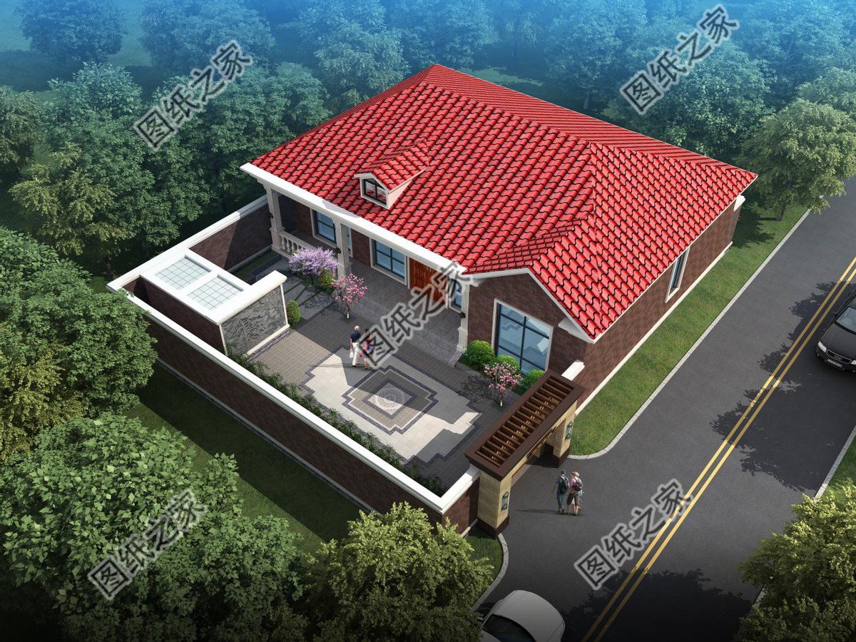 一層養(yǎng)老房帶小院的設(shè)計(jì)，大方實(shí)用建出來(lái)比樓房還漂亮