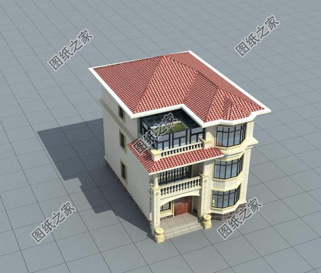 三層農(nóng)村自建房設(shè)計(jì)，陽(yáng)光房設(shè)計(jì)形成一個(gè)休閑、娛樂(lè)的場(chǎng)所