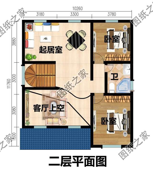 坡屋頂二層別墅，美觀大方，設計精美又實用