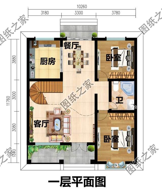 坡屋頂二層別墅，美觀大方，設計精美又實用