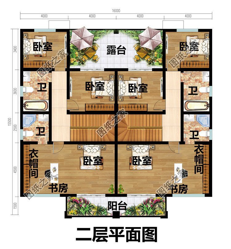 雙拼別墅戶型設計圖，凝聚家人情感的居所，帶給您溫馨的農村生活