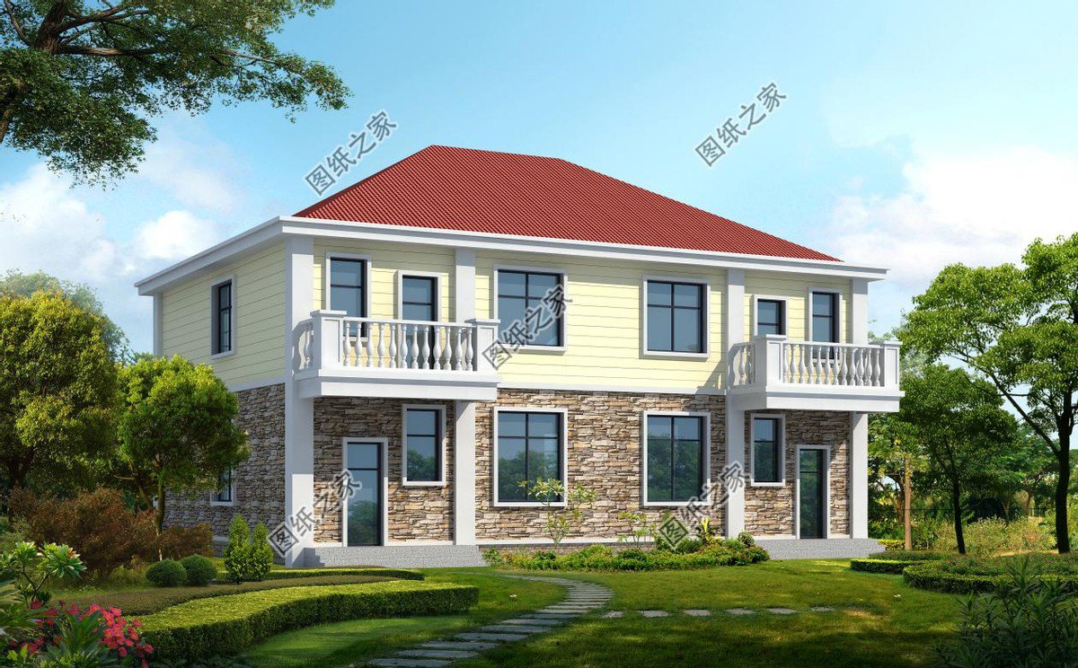 雙拼別墅戶型設計圖，凝聚家人情感的居所，帶給您溫馨的農村生活