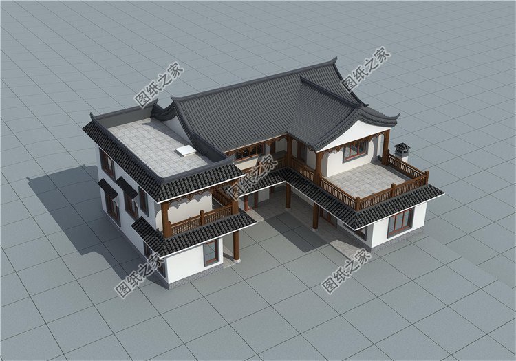 新中式7字型別墅，不規則戶型搭配上中式更渲染了一種新式韻味