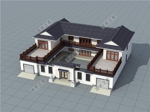 中式合院別墅設計，緊跟時代潮流，增加更多的實用性功能
