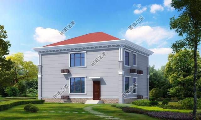 農村二樓自建房，美麗浪漫的歐式風格，讓妻兒一見鐘情