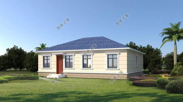 鄉村一層別墅設計圖紙，鄉間深處，靜謐洋房