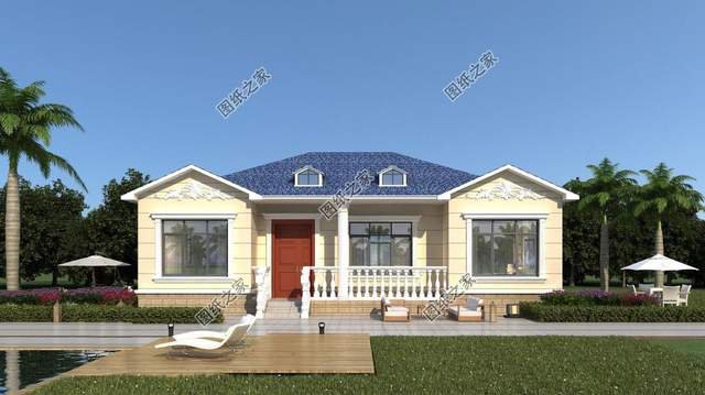 鄉村一層別墅設計圖紙，鄉間深處，靜謐洋房