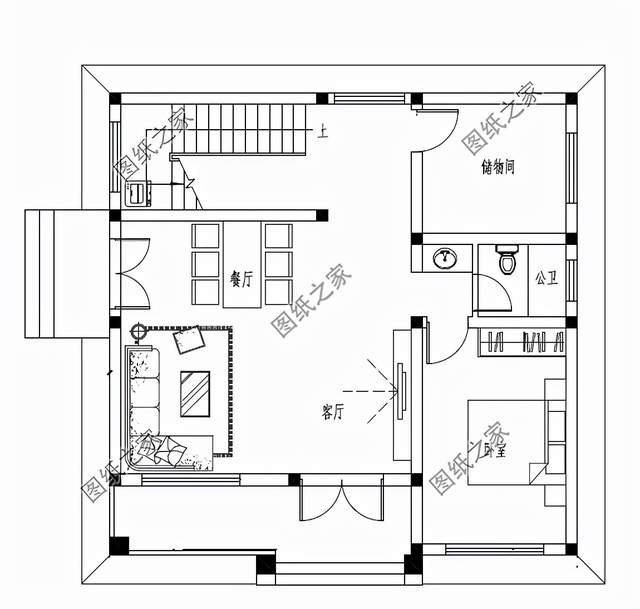 簡約二層別墅，占地不到百平，外觀簡潔適合小戶型建造