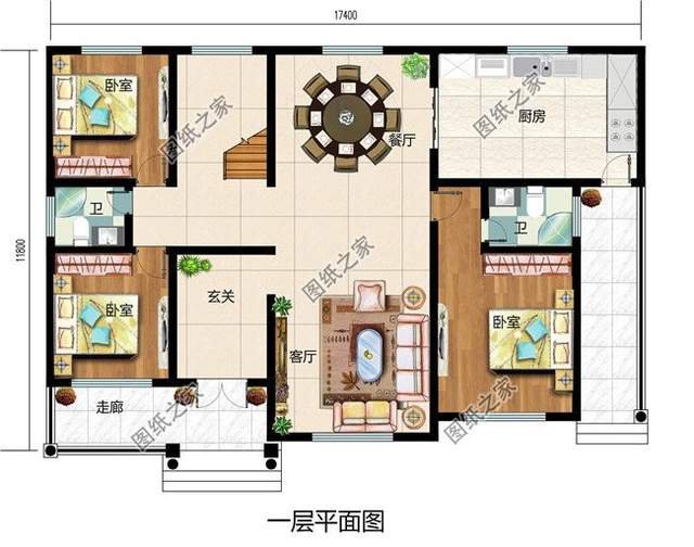 歐式復式別墅設計，室內十分寬敞通透，提升居住體驗感