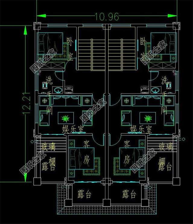 五套雙拼別墅設計，血濃于水的親情，一起建房互相幫襯還省錢