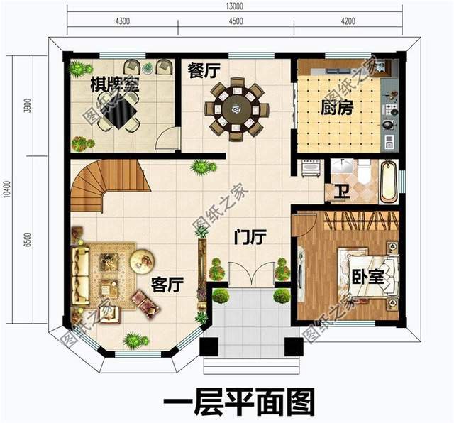 二層半簡歐式別墅設(shè)計(jì)，室內(nèi)功能充足，保證家人生活舒適溫馨