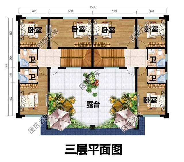 雙拼住宅設計，外觀大氣威嚴，內部格局合理實用