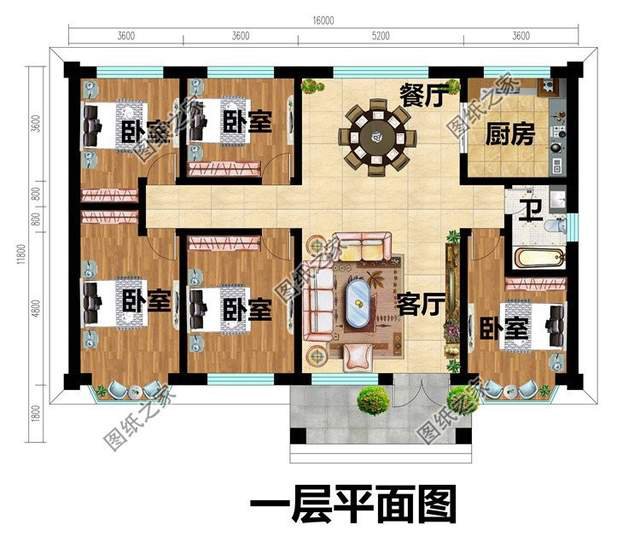 五套大戶型一層別墅設計，在農村老家居住養老足夠用了