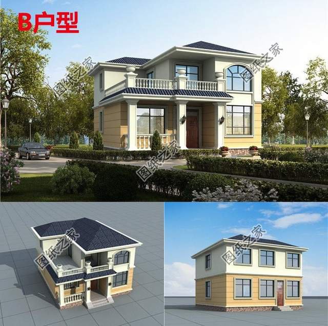 兩層簡單經濟型別墅設計，造型簡約，寶藏圖紙別錯過