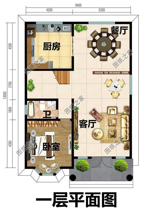 兩開間小戶型別墅設計，戶型實用造價經濟，小面積建房首選