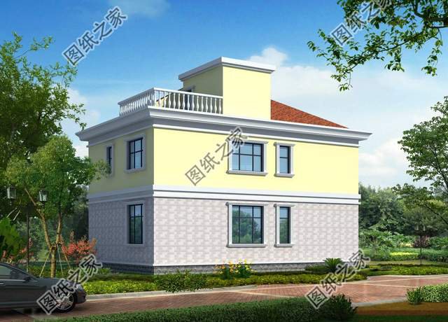 簡歐式二層別墅設計，戶型方正造價不高，人人都蓋得起