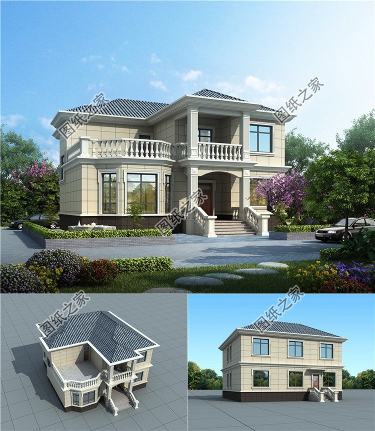 帶有飄窗的別墅設計，美觀墻面主體，增強住宅的立體感