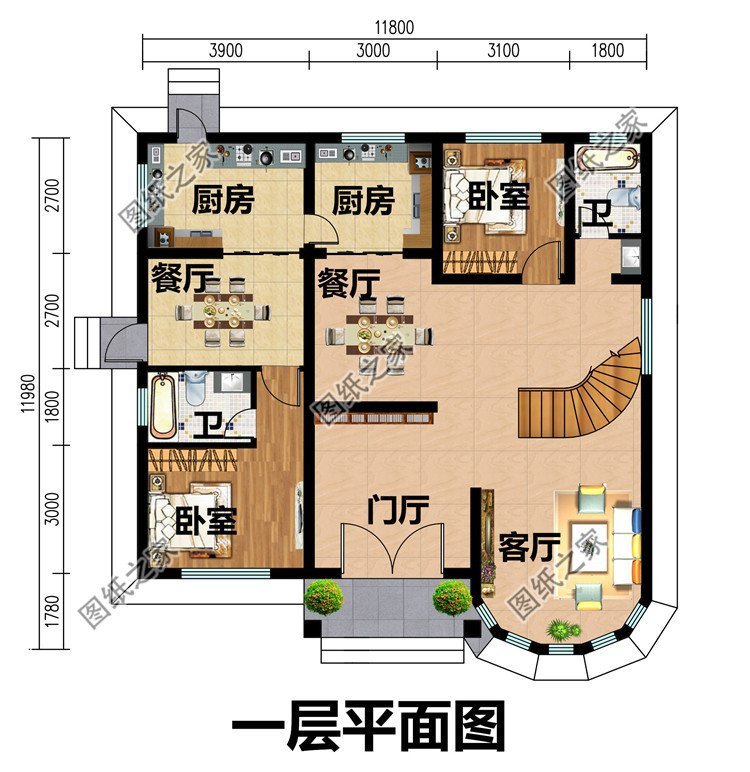 帶有飄窗的別墅設計，美觀墻面主體，增強住宅的立體感