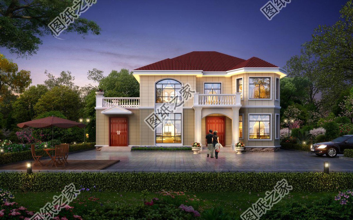 帶有飄窗的別墅設計，美觀墻面主體，增強住宅的立體感