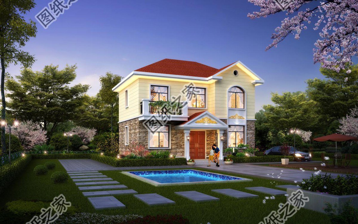 農(nóng)村二層別墅設(shè)計(jì)圖，占地百來(lái)平，滿足居住的需求