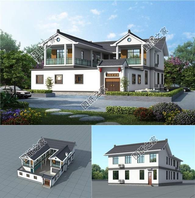 新中式合院自建別墅設計，有房有庭院，很有一番滋味