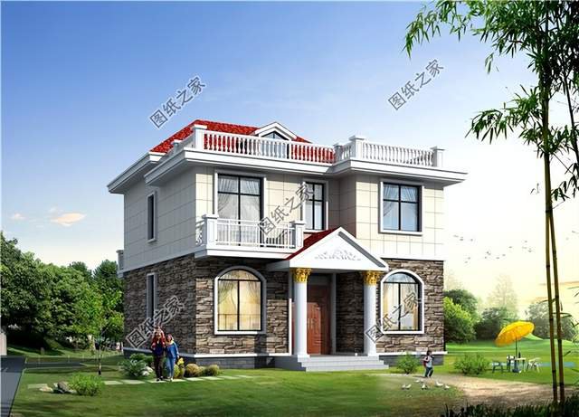 面積百來平農村二層別墅，既美觀又實用，施工簡單造價經濟