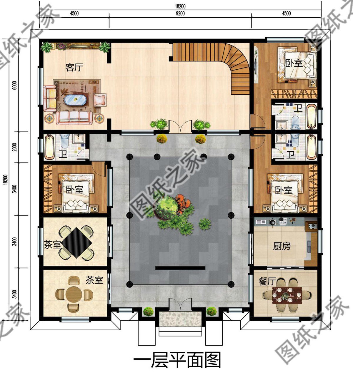 中式合院別墅設計，傳統院落式建筑理念，純樸又溫馨盡顯大家風范