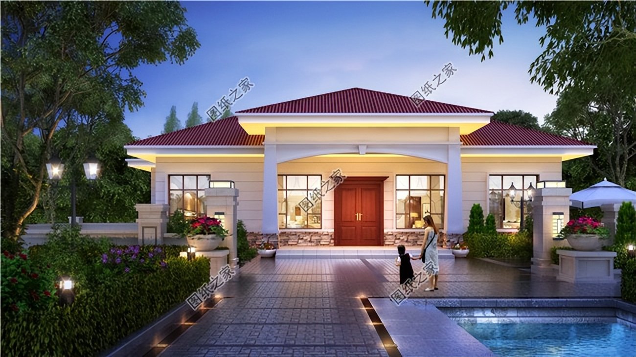 設計精良的歐式別墅，超大落地窗，鄉間美景自然融入家居