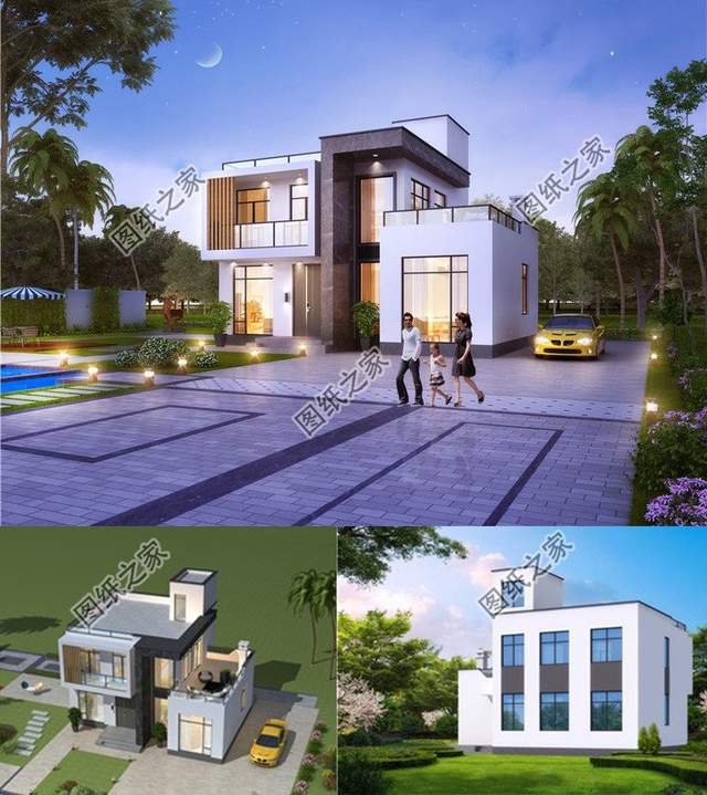 嫌棄老家房子太土了，這四套現代風別墅隨便建一棟都洋氣得很