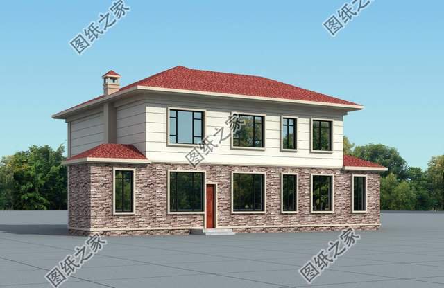 帶文化石的農村別墅設計，色彩多樣外觀給你營造出炫彩的舒適生活