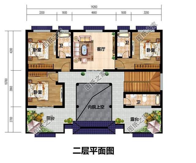 農村二層合院別墅設計，體面又大方，建好了全村人都羨慕