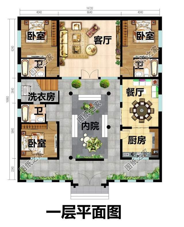 農村二層合院別墅設計，體面又大方，建好了全村人都羨慕