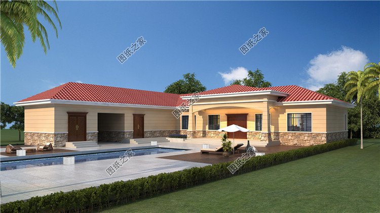 適合農(nóng)村自建的一層養(yǎng)老房外觀圖