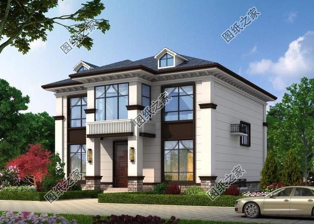 鄉村二層別墅設計，造型錯落有致，美觀大氣