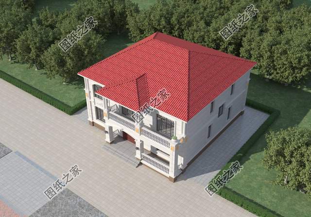 鄉村二層別墅設計，造型錯落有致，美觀大氣