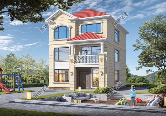 三層兩開間別墅設計，小面寬也能建好房，城里人看了都羨慕了